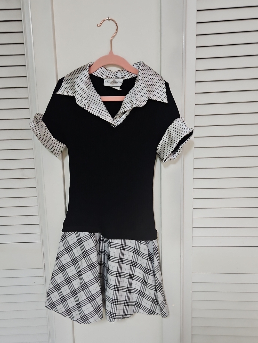 Girl's Rare Editions Black & White Sweater Dress